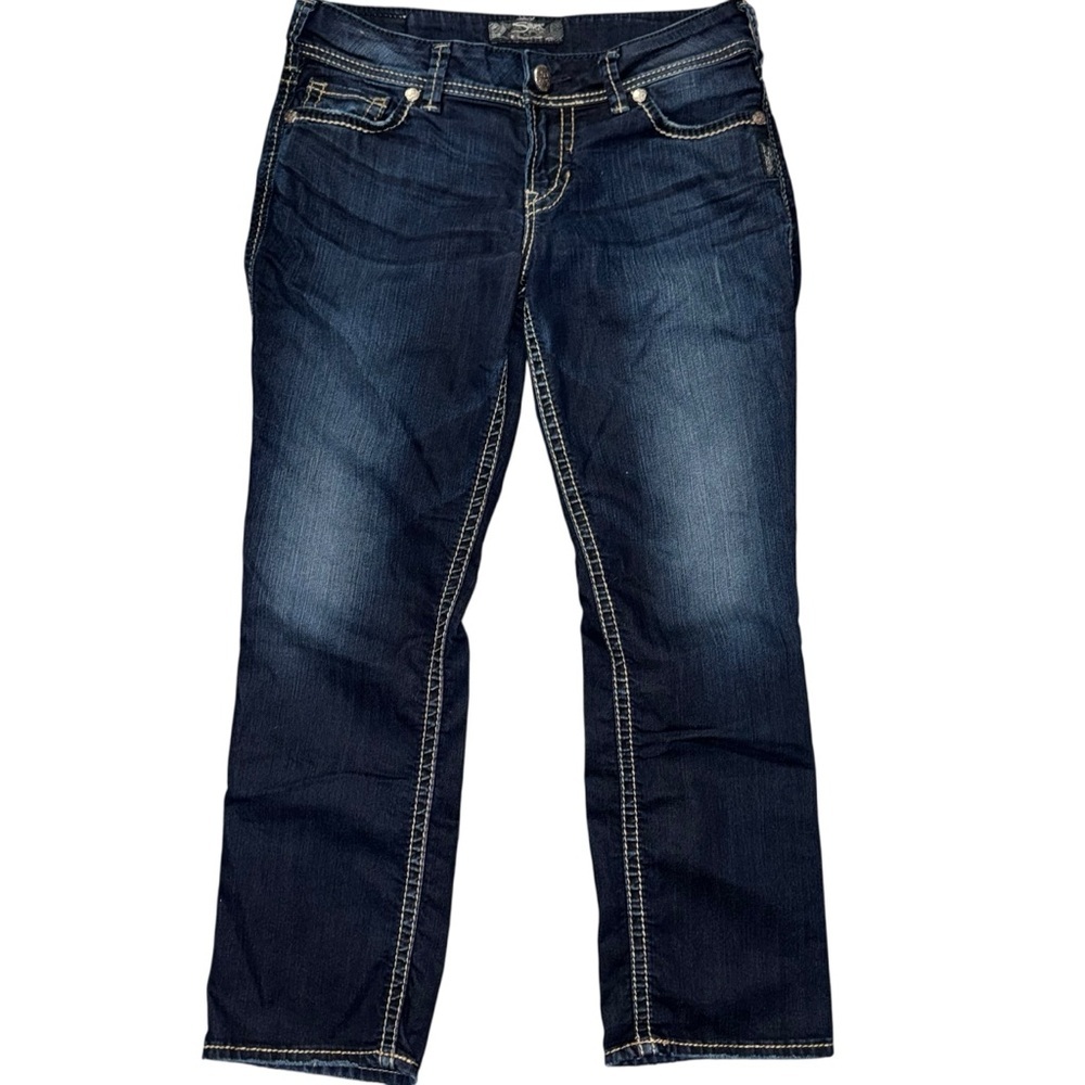 Silver Jeans Suki Capri Womens 28 Dark Wash Mid Rise Stretch Denim NWOT